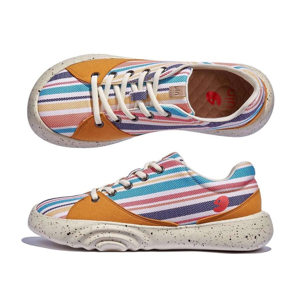 UIN Women's Fashion Sneaker Comfortable Casual Shoes (RAINBOW REFLECTION)133